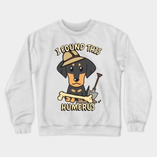 Funny dachshund is an archaeologist Crewneck Sweatshirt